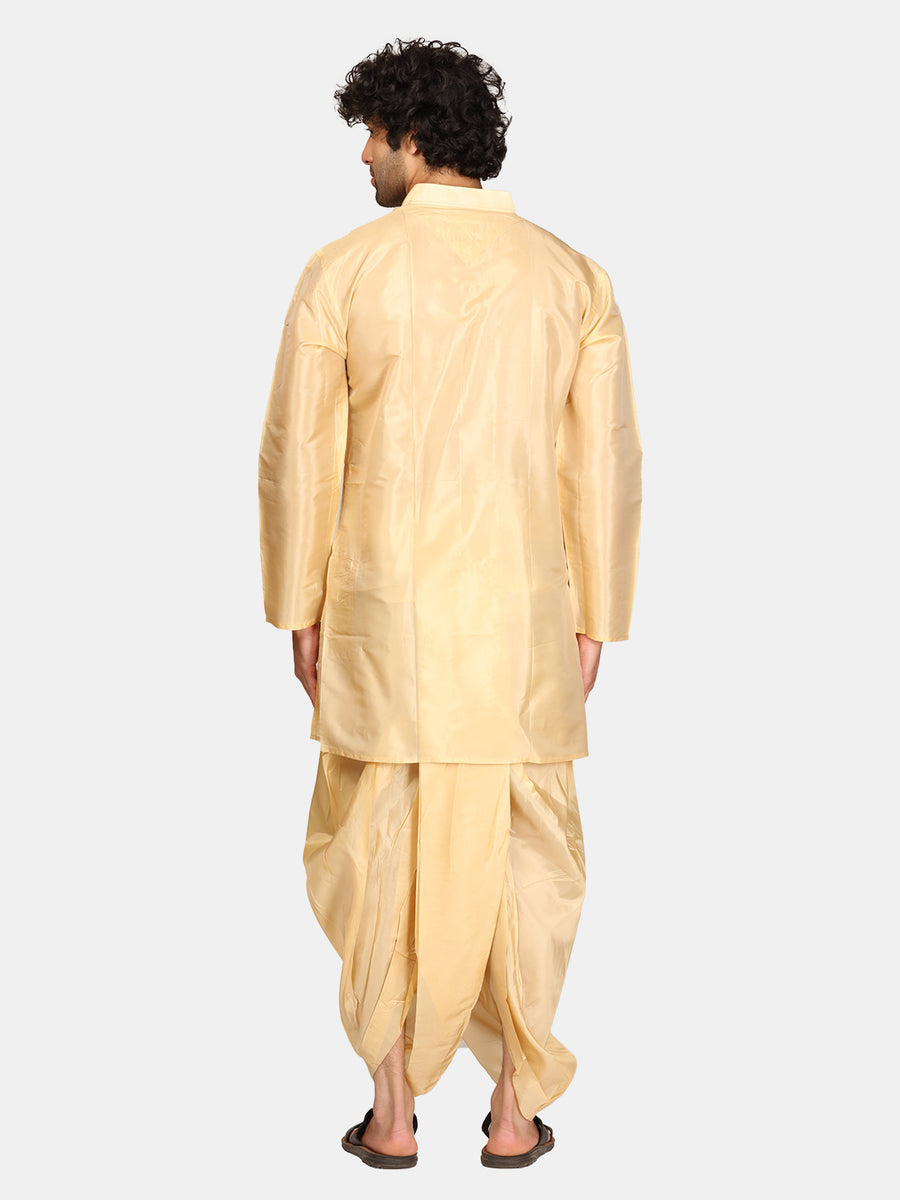 Men Artsilk Kurta Dhoti Pant Set