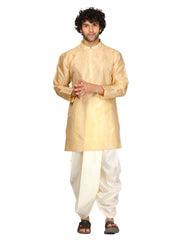 Men Artsilk Kurta Dhoti Pant Set