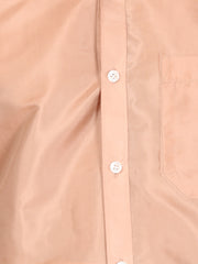Men Solid Colour Mandarin Collar Virtual Silk Shirt